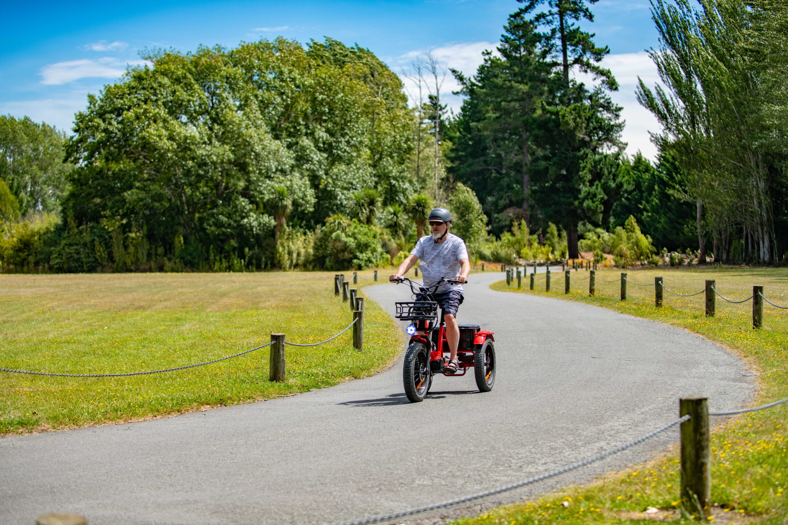 adult trike and rider